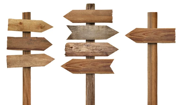 Legno segno freccia bordo asse cartello in legno — Foto Stock