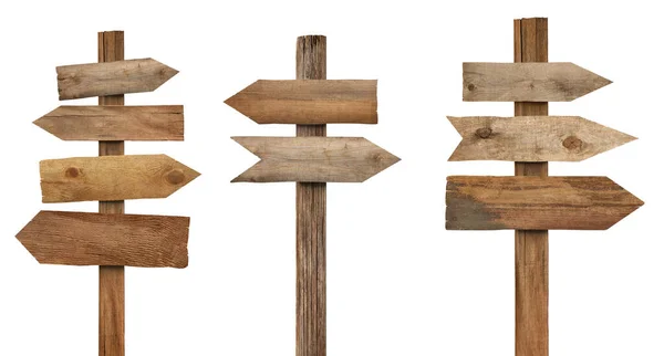 Legno segno freccia bordo asse cartello in legno — Foto Stock