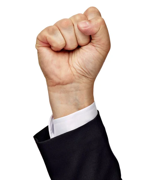 Hand businessman fist strong strenght strike — Stock Photo, Image