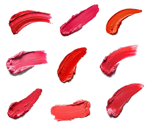 Lápiz labial pintura color maquillaje belleza muestra — Foto de Stock