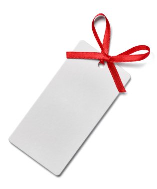 Tebrik kartı kırmızı kurdelesini not et