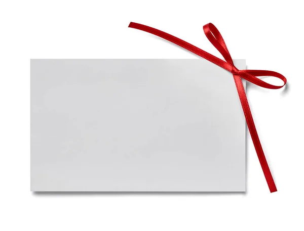 Nota tarjeta de felicitación cinta roja — Foto de Stock