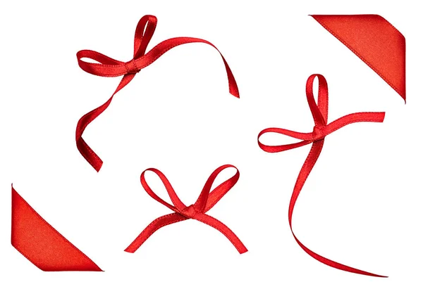 Κορδέλα σημείωμα κάρτα τόξο chirstmas γιορτή χαιρετισμό κόκκινο κόμπο — Φωτογραφία Αρχείου