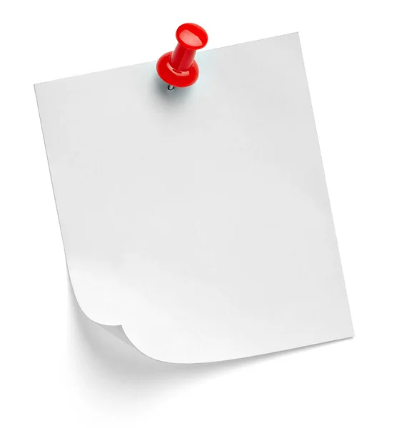 Nota papier duwen pin bericht rood wit zwart — Stockfoto