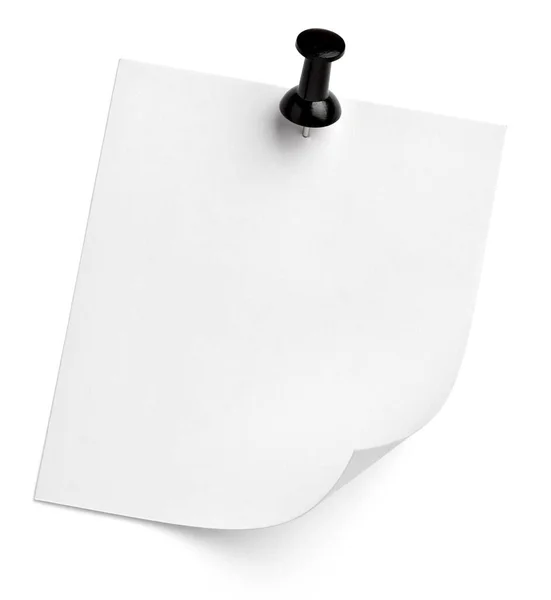 Note papir skubbe pin besked rød hvid sort - Stock-foto