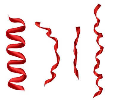 Kırmızı kurdele. Kutlama dekorasyonu.