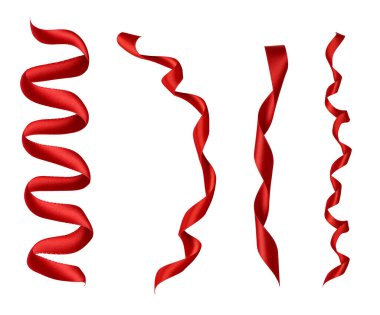 Kırmızı kurdele. Kutlama dekorasyonu.