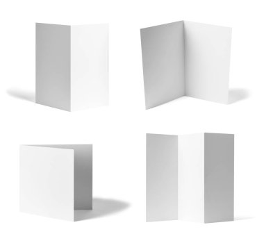 katlanmış broşür beyaz boş kağıt şablon kitap masaüstü takvimi
