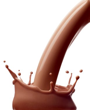 Çikolatalı süt, içecek süt damlası.