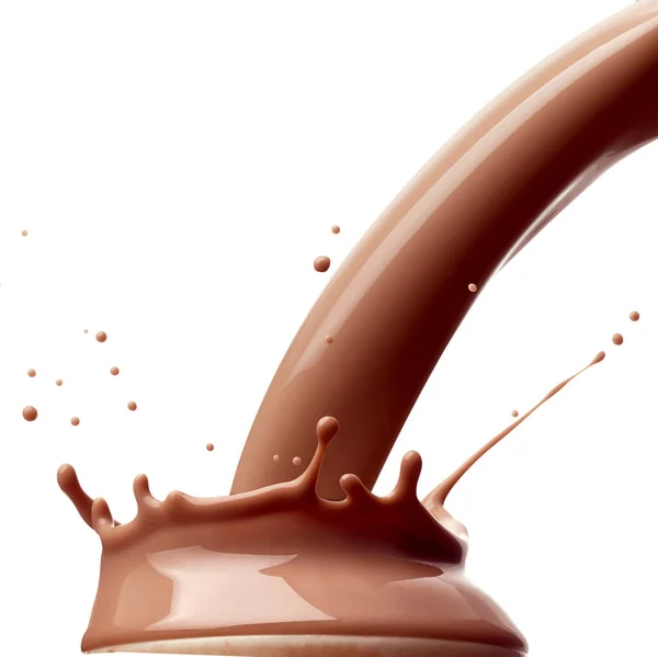 Coklat susu percikan minuman susu drop — Stok Foto