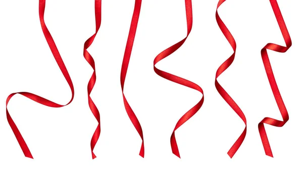 Red ribbon bow celebration decoration — Stock Photo, Image