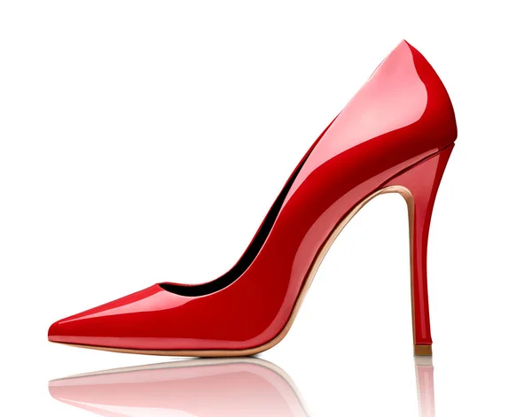 Kırmızı yüksek topuklu ayakkabı kadın tarzı. — Stok fotoğraf