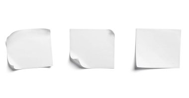 Kağıt mesaj notu hatırlatıcı yapıştırıcı boş arkaplan beyaz yapışkan etiket imzalama ofisi