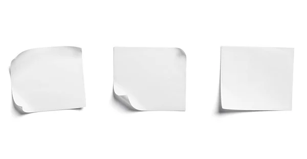 Papír üzenet megjegyzés emlékeztető ragasztó matrica üres háttér fehér üres ragadós címke tábla iroda — Stock Fotó