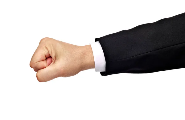 Hand businessman fist strong strenght strike — Stock Photo, Image
