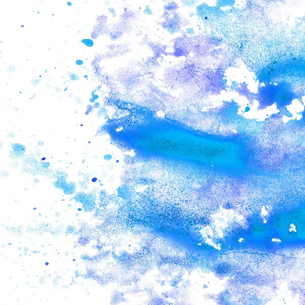 Abstraktní akvarel modrá skvrna textura — Stock fotografie