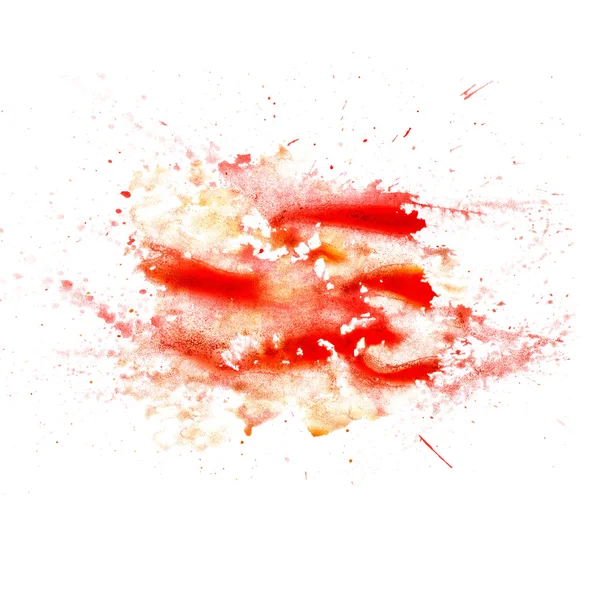 Abstracte aquarel vlek textuur patch van rood — Stockfoto