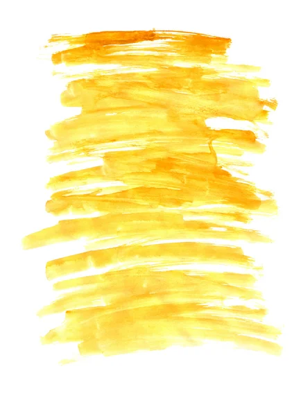 Textur gul akvareller med penseldrag — Stockfoto