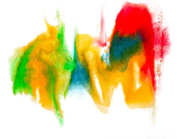 Aquarel borstel geel groen rood abstracte kunst artistieke geïsoleerd — Stockfoto