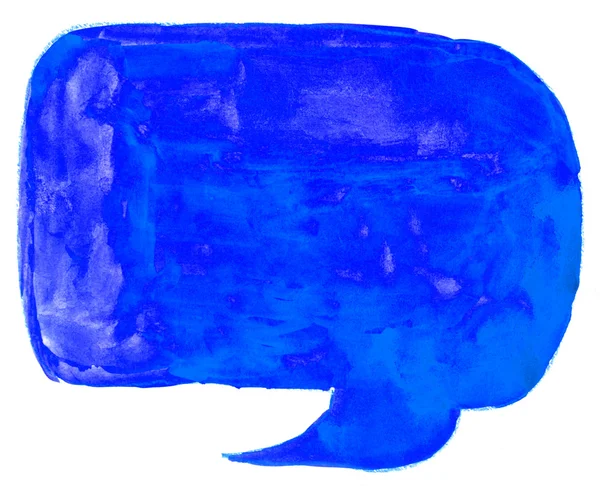 Mão aquarela azul desenhado bolhas de fala isoladas — Fotografia de Stock