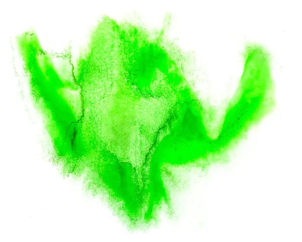 Macro mancha verde textura aislada sobre fondo blanco — Foto de Stock