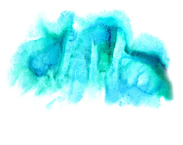 Blob pinceladas aquarela azul isolado em um backgroun branco — Fotografia de Stock