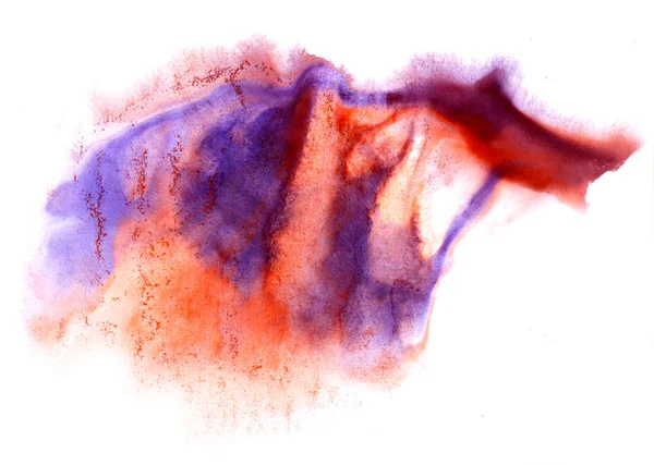 Blob blue red orange watercolor brush strokes isolated on a whit — Stock Photo, Image