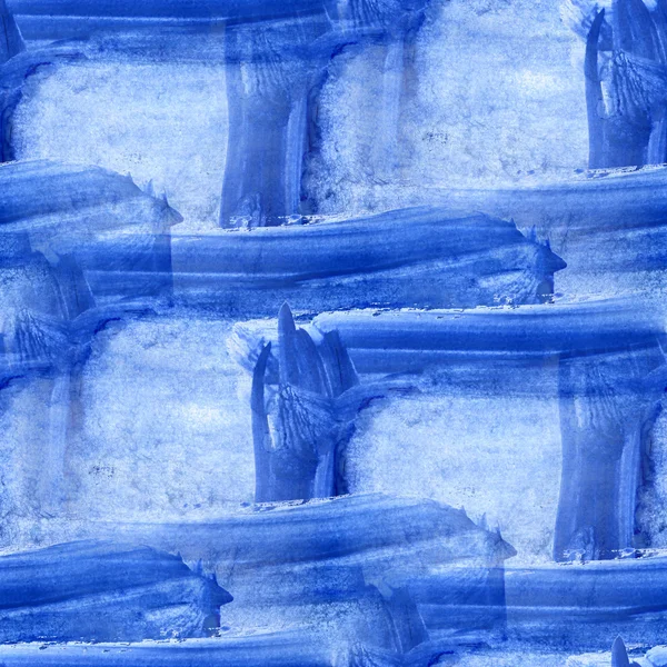 水彩画のシームレスなテクスチャ背景ブルー抽象的な水 — ストック写真