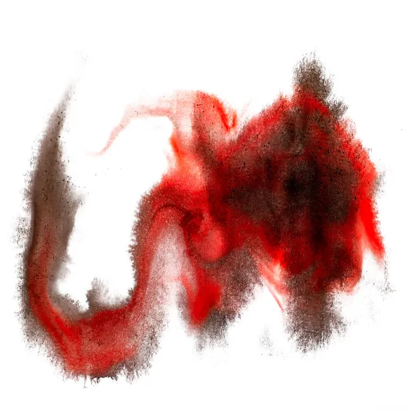 Aquarelle pinceau abstrait art noir rouge artistique isolé backgr — Photo