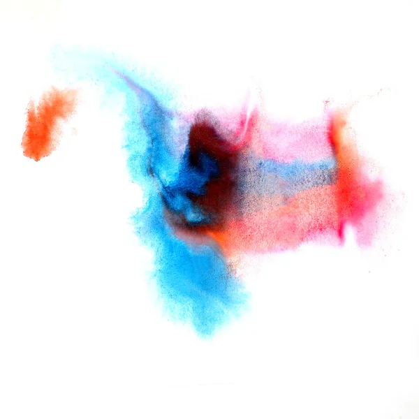 Azul vermelho Blob aquarela pintura pincel aquarela cor curso ba — Fotografia de Stock