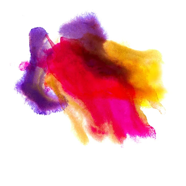 Red purple yellow background watercolour brush texture isolated — Stock Photo, Image