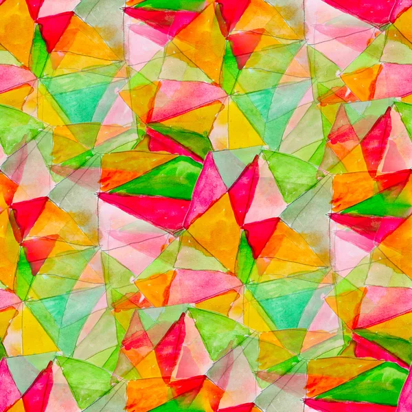 Aquarel kunst naadloze abstracte textuur handgeschilderde driehoek r — Stockfoto