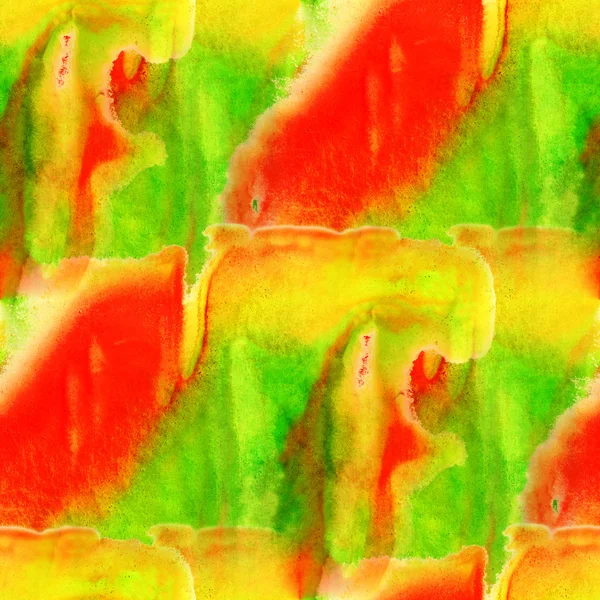 Aquarela arte amarelo verde vermelho sem costura abstrato textura mão p — Fotografia de Stock