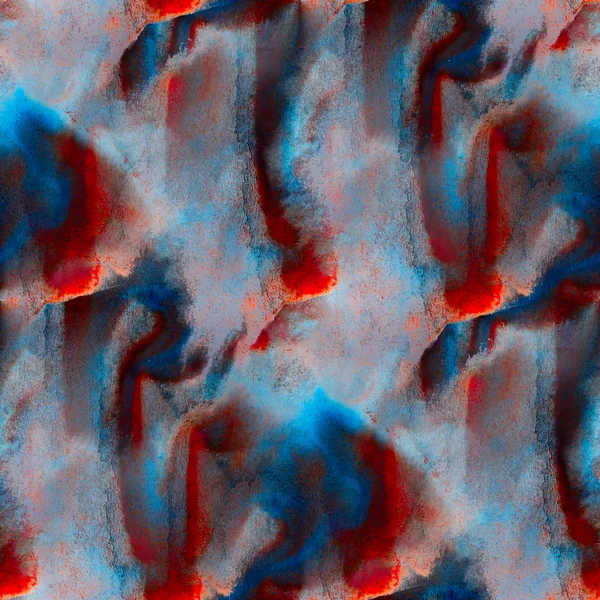 Aquarelle art sans couture texture abstraite peinte à la main bleu rouge b — Photo