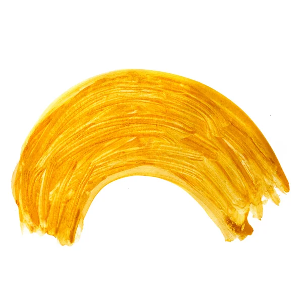 Amarillo mancha acuarela cepillo trazos aislados en un backgro blanco — Foto de Stock
