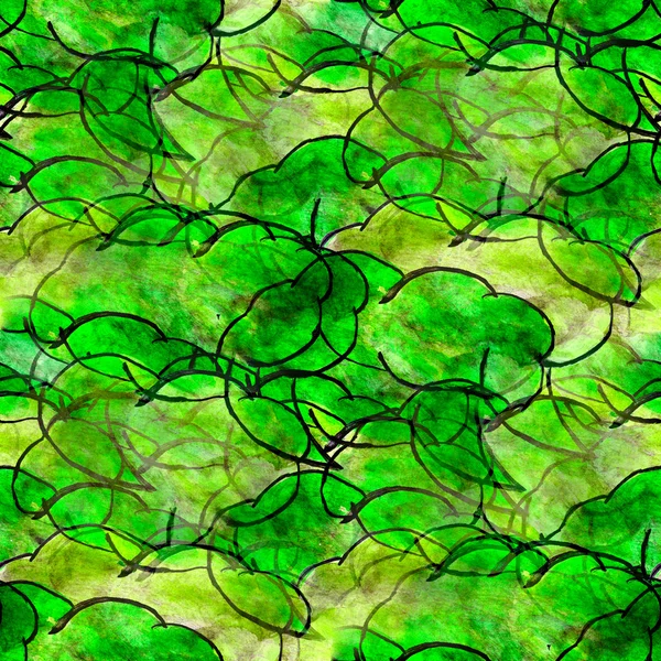 Seamless watercolor blot background raster green illustration — Stock Photo, Image