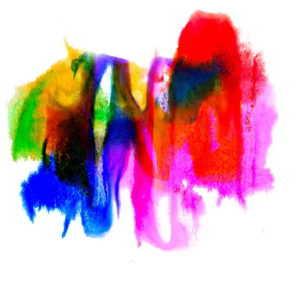 Abstract purple blue red yellow green isolated watercolor stain — Stock Photo, Image