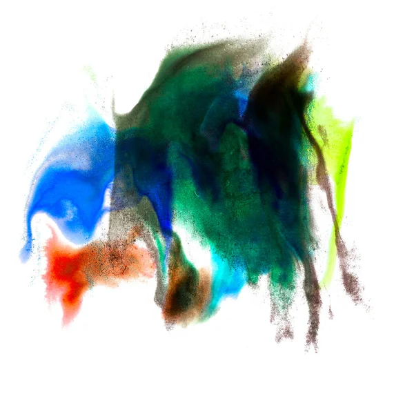 Abstracte geïsoleerde groen blauw aquarel vlek raster illustratio — Stockfoto