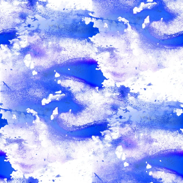 无缝蓝色抽象水彩污点白 b 上的纹理修补程序 — 图库照片