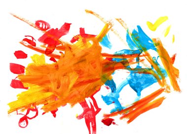 soyut gouaches turuncu lekeler boyalı