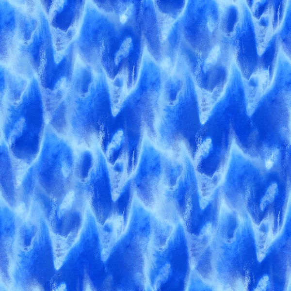 水彩画のシームレスなテクスチャ背景抽象的色青い水 — ストック写真