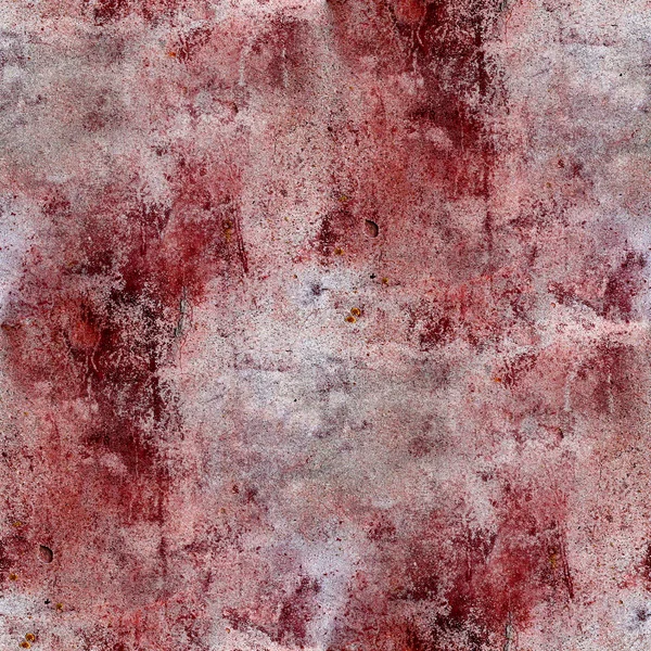 Red wall blood stains plaster cracks paint seamless background t — Stock Photo, Image