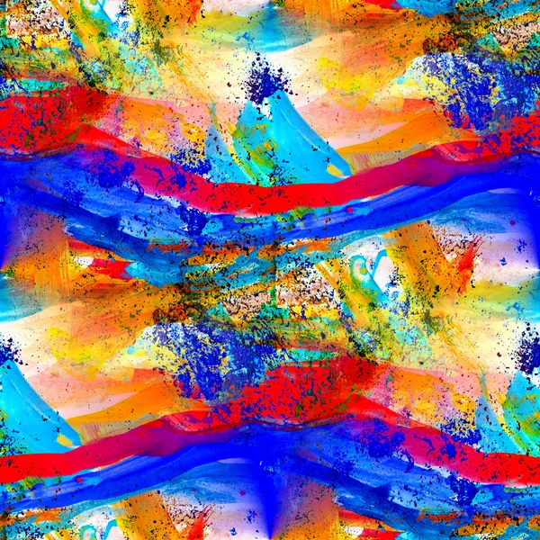 Abstraktní bezešvých textur akvarel barevné skvrny malované kvaš — Stock fotografie