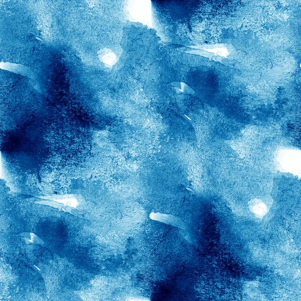 Голубые абстрактные морские волны акварель бесшовная текстура руки окрашены — стоковое фото
