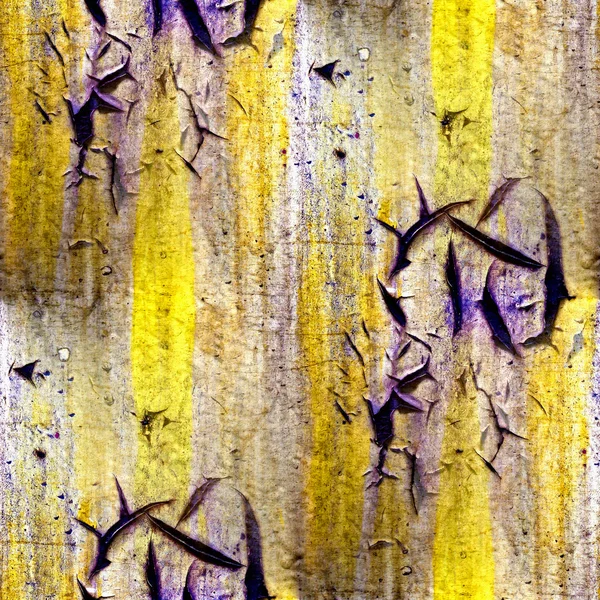 Amarelo roxo sem costura textura abstrata de ferro velho com rachaduras — Fotografia de Stock