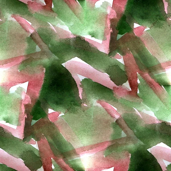 Schilderen van groene, rode naadloze achtergrond aquarel kleur abstract een — Stockfoto