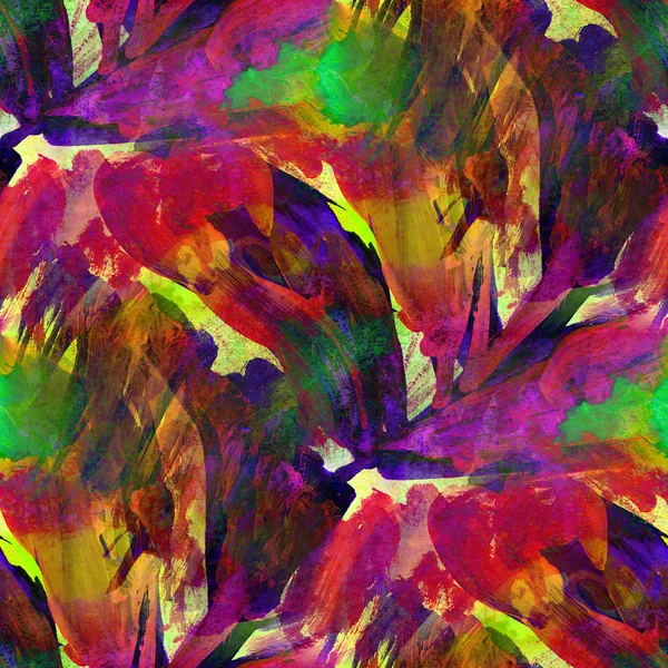 Seamless painting purple red green yellow watercolor with bright — Stock Photo, Image