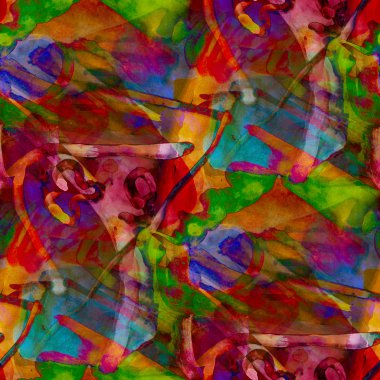 kırmızı, yeşil, sarı arka bahar desen suluboya sorunsuz bir