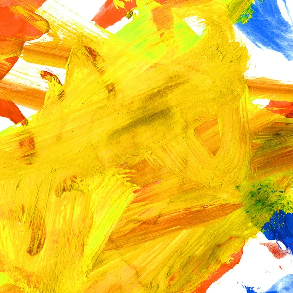 黄色の水彩筆テクスチャ — ストック写真