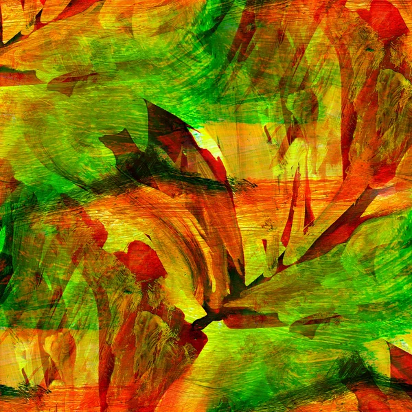 Pittura verde arancio senza cuciture acquerello con pennellata luminosa — Foto Stock